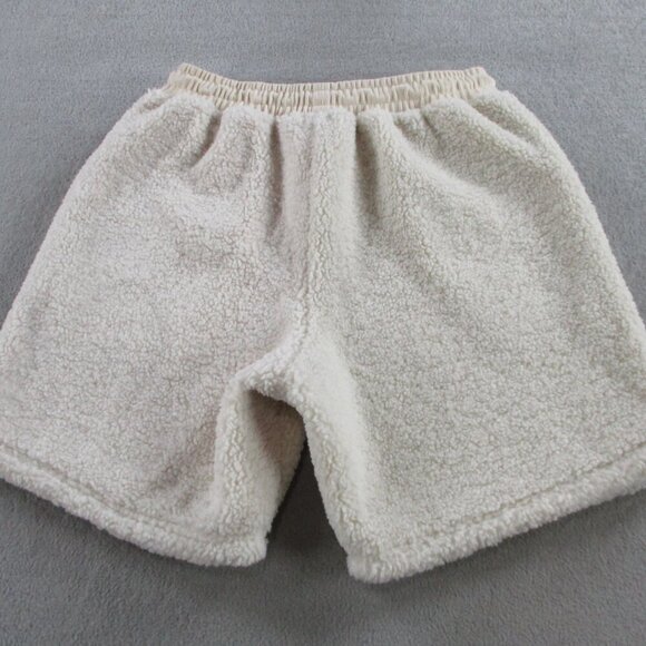 Milano Di Rouge Shorts Adult Large Cream Faris Sherpa Teddy Pile Fleece Lounge - Picture 3 of 11